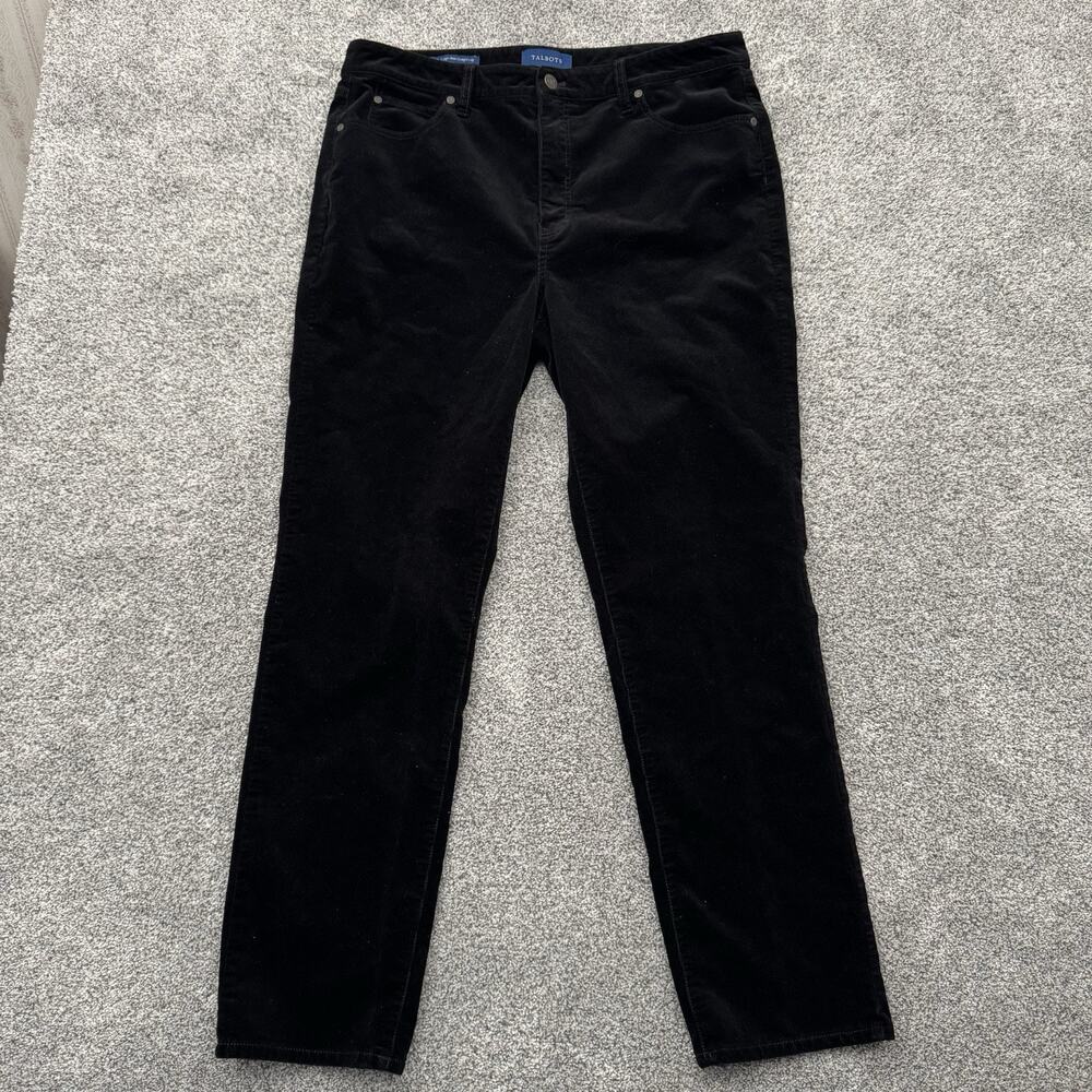 Talbots Pants Womens 14 High Rise Straight Leg Corduroy Office Chic Y2K Inspired